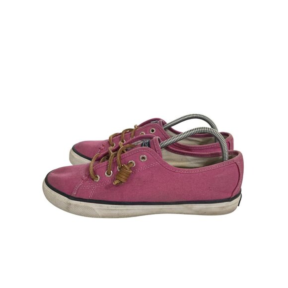 Sperry Womens size 8M Pink Canvas Lace-Up Sneakers shoes - Picture 3 of 8